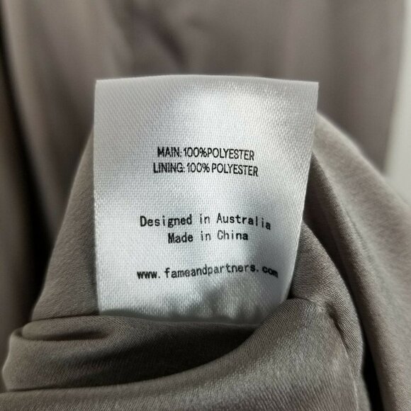 Fame And Partners Womens Gray Gown Sleeveless Scoop Neck Long Maxi Dress Size 10 - Picture 7 of 7